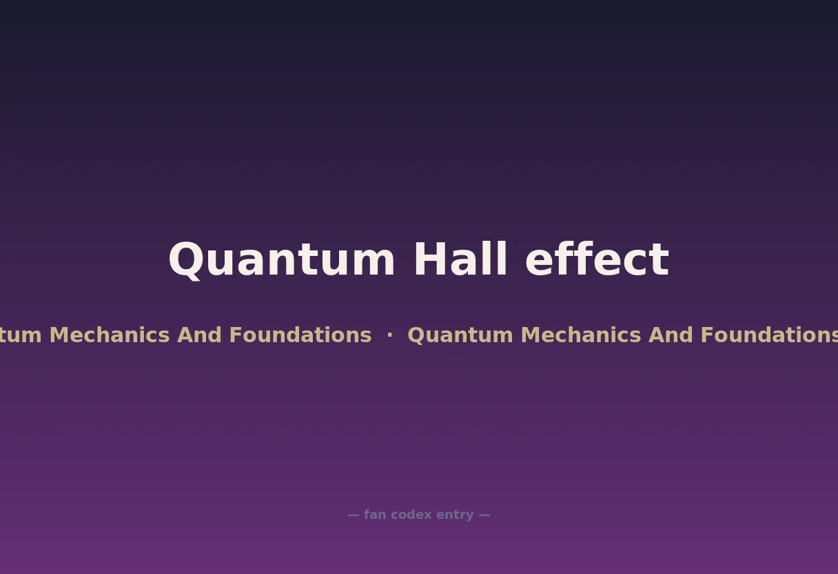 Quantum Hall effect